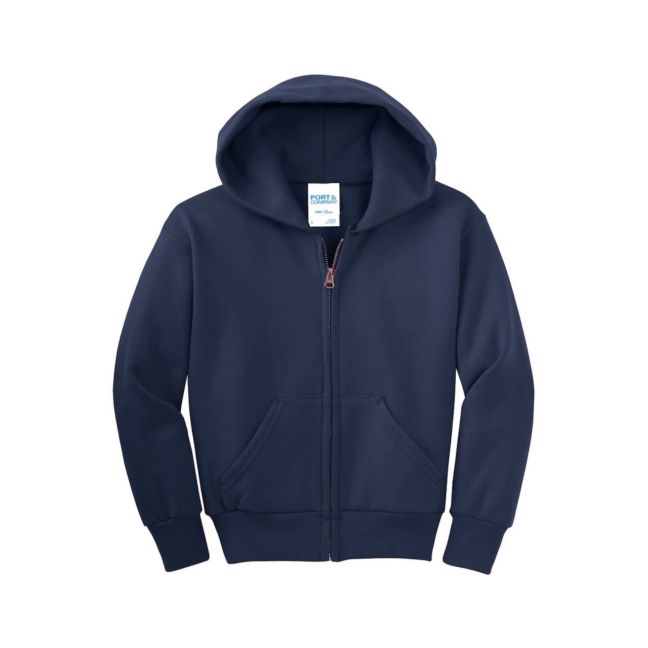 Port & Company® Youth Core Fleece Full-Zip Hooded Sweatshirt